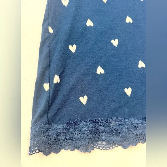 Victoria’s Secret Modal Lace Trim Sweetheart Blue Shibori Heart Slip Dress XXL - Picture 5 of 16